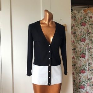 Cardigan two-tone, 3/4 sleeve